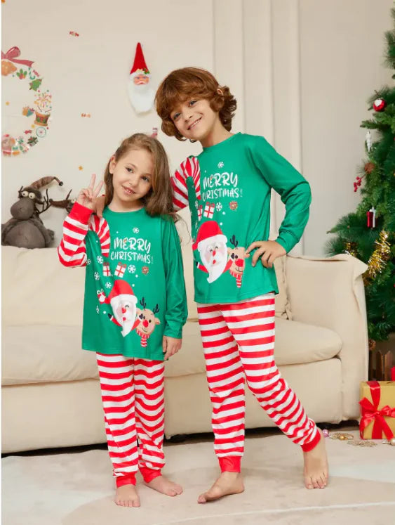 Santa Matching Family Christmas Sleepwear – Green