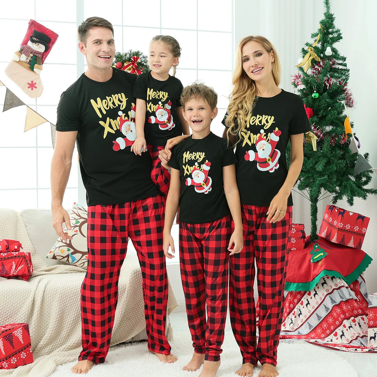 Merry Matching Family Christmas Pajamas – Short Sleeve