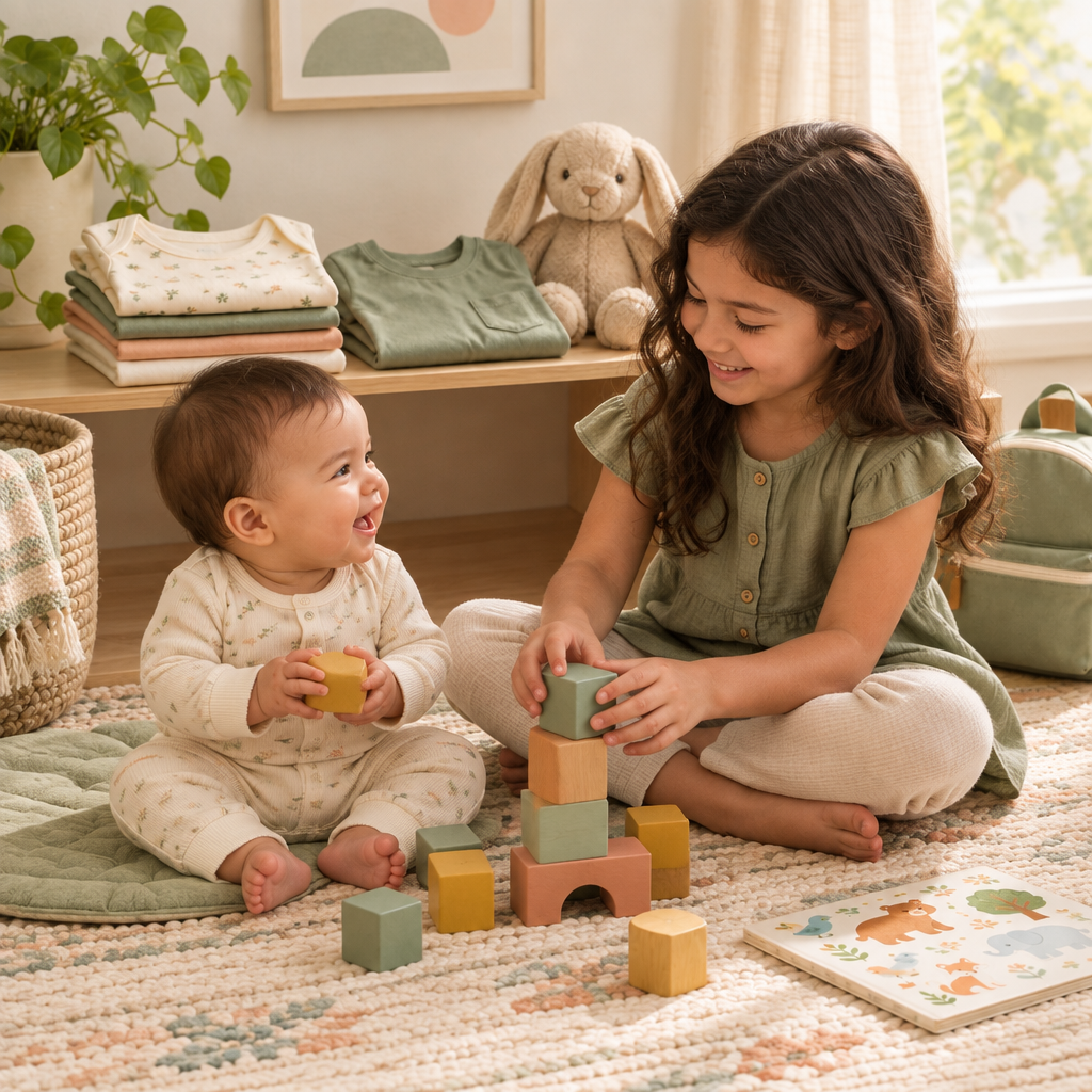 Baby & Child image with baby and older child