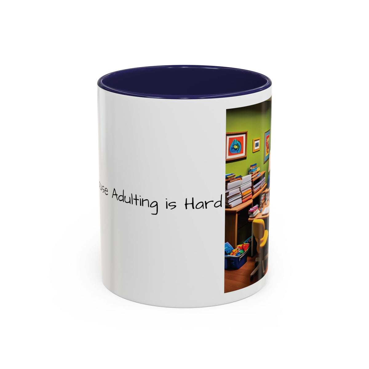 “Coffee: Because Adulting is Hard"  Accent Coffee Mug (11, 15oz) - OLM Store