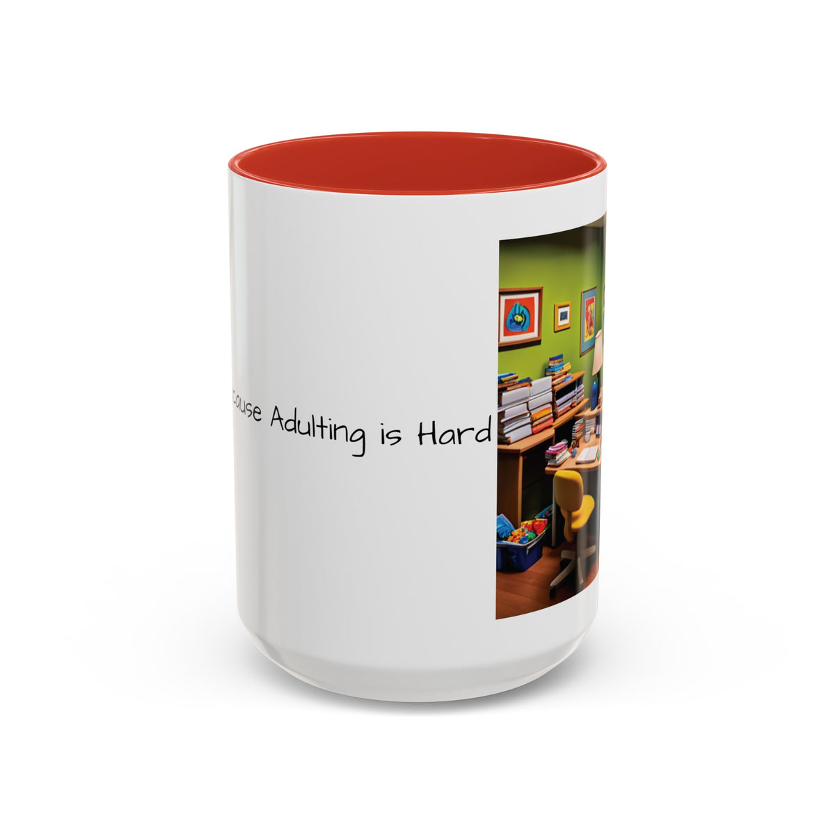 “Coffee: Because Adulting is Hard"  Accent Coffee Mug (11, 15oz) - OLM Store