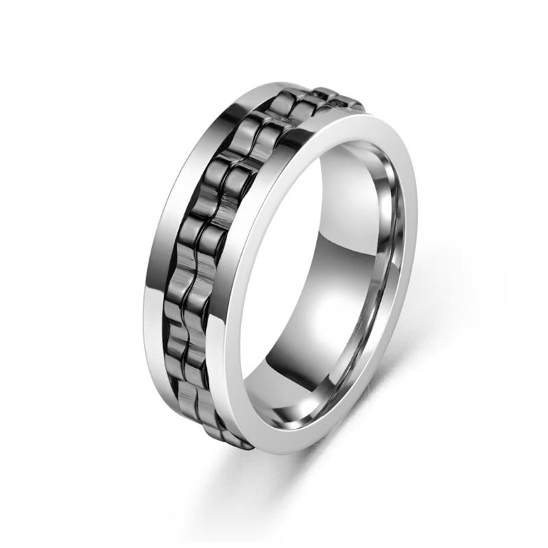 Stainless Steel Spinner Fidget Ring for Men - Stylish & Functional