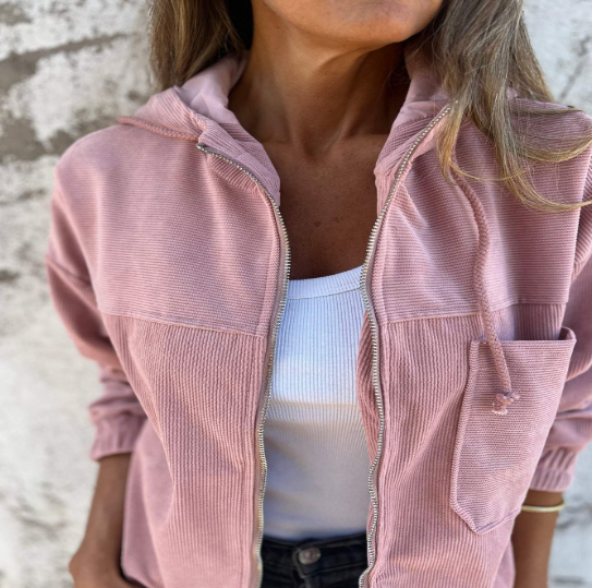 Hooded Zip Jacket – Elizabeth Loose-Fit Casual Layer