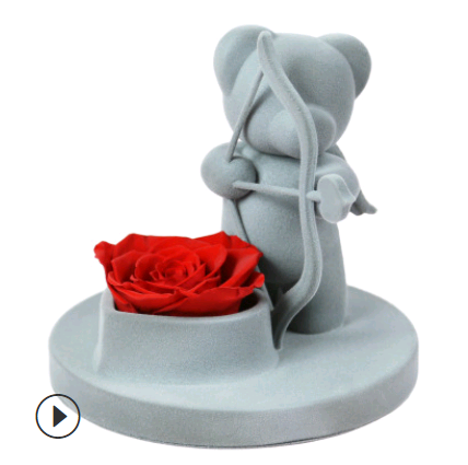 Rose Bear Gift with a Sweet Bear-and-Flower Presentation