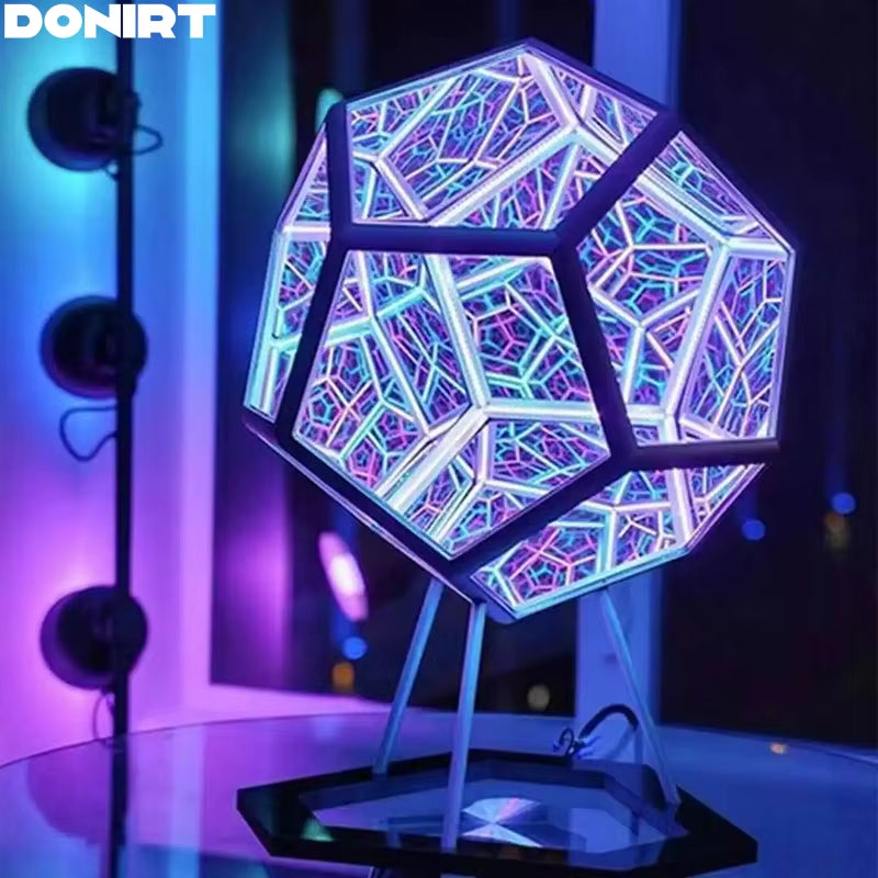 Geometric Accent Light with a Colorful Layered-Line Design