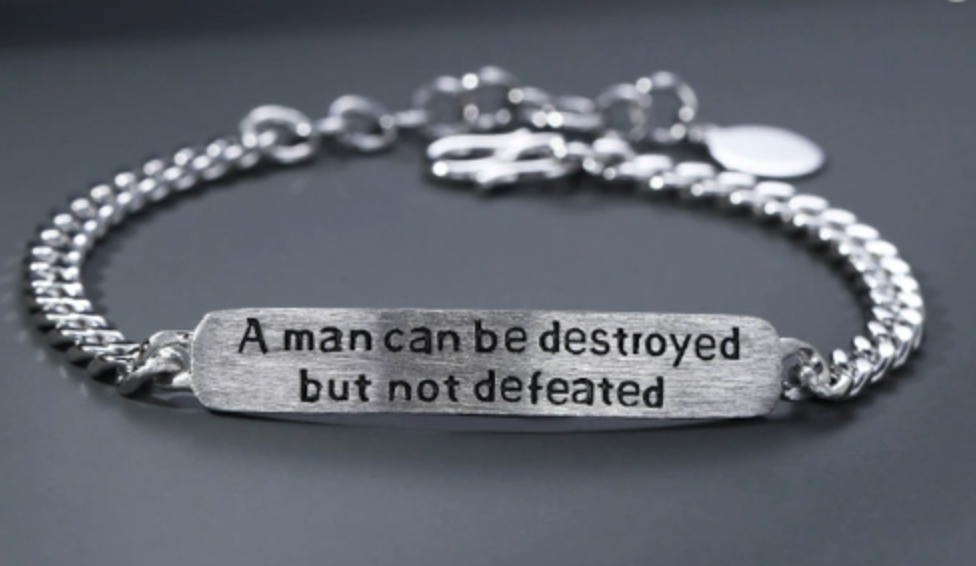 Men’s Message-Plate Chain Bracelet – Silver Tone