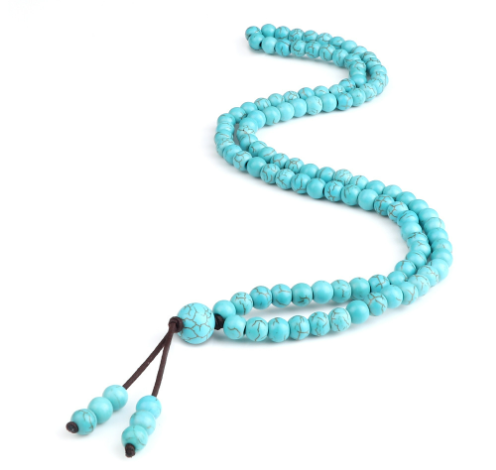 108 Bead Necklace with Malachite-Named and Mixed Color Options