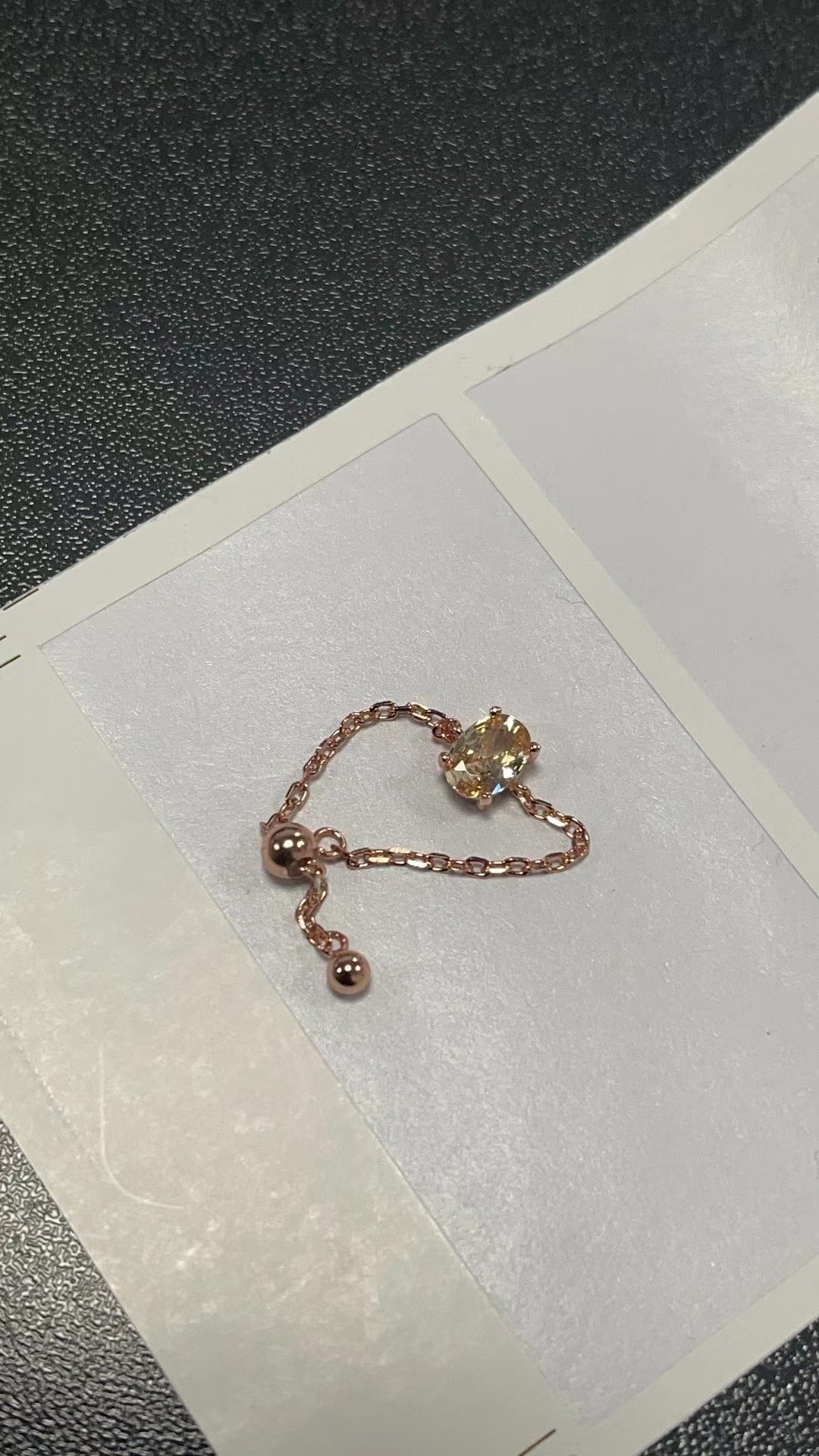 Adjustable Finger Chain Ring with Color and Shape Options