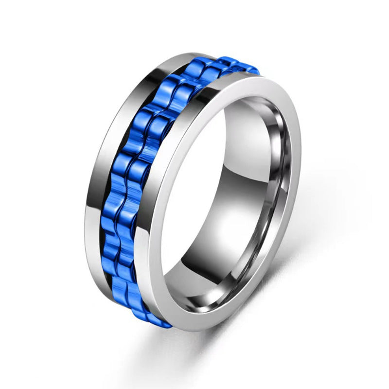 Stainless Steel Spinner Fidget Ring for Men - Stylish & Functional