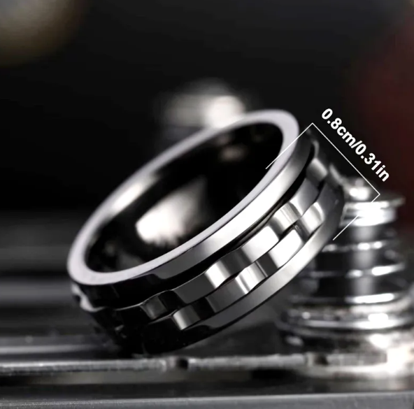 Stainless Steel Spinner Fidget Ring for Men - Stylish & Functional