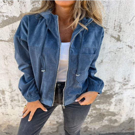 Hooded Zip Jacket – Elizabeth Loose-Fit Casual Layer