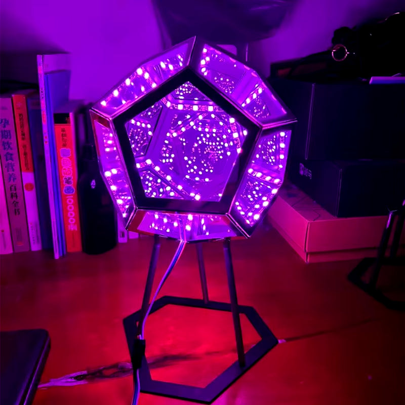 Geometric Accent Light with a Colorful Layered-Line Design