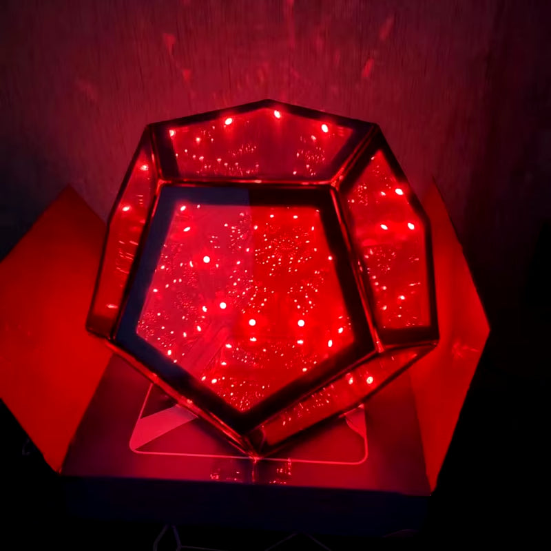 Geometric Accent Light with a Colorful Layered-Line Design