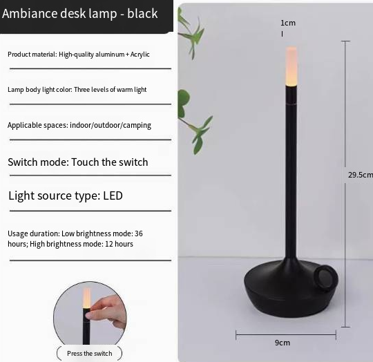 LED Candle Style Table Lamp with Five Decorative Color Options