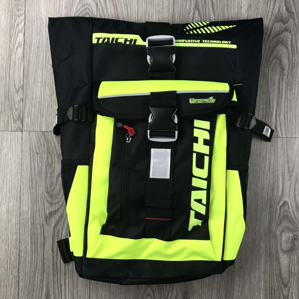 Graphic Roll-Top Backpack with Front Buckle and Side Straps