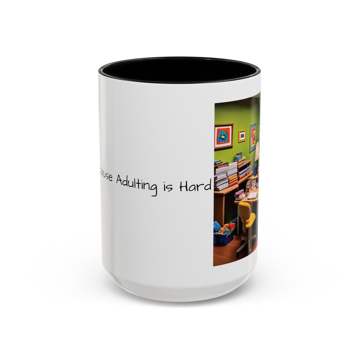 “Coffee: Because Adulting is Hard"  Accent Coffee Mug (11, 15oz) - OLM Store