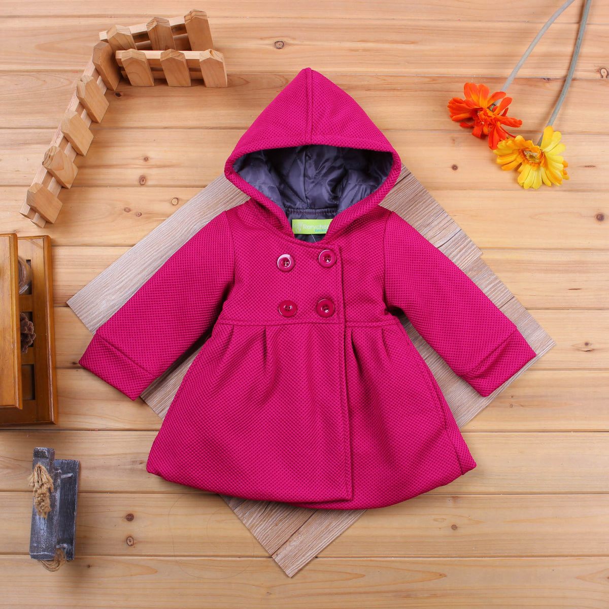Girls' Hooded Winter Coat – Kiethleen Color Options