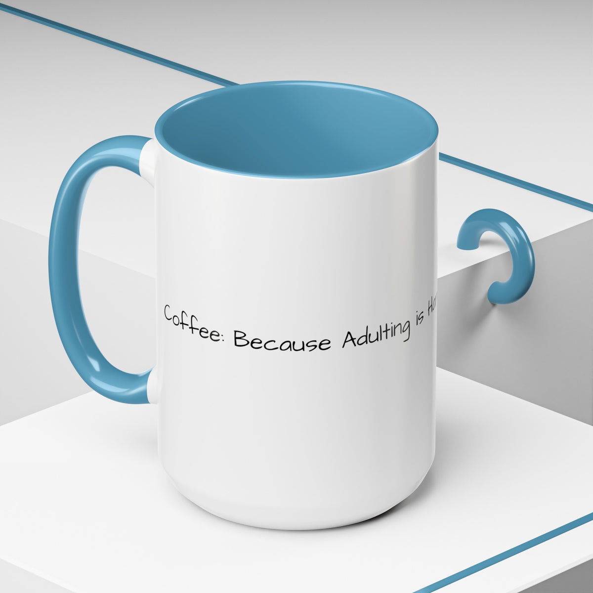 “Coffee: Because Adulting is Hard"  Accent Coffee Mug (11, 15oz) - OLM Store