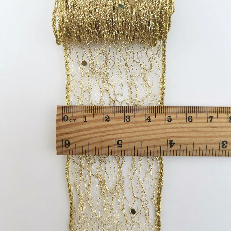 6.6 feet Hollow Out Shiny Gold Ribbon - OLM Store