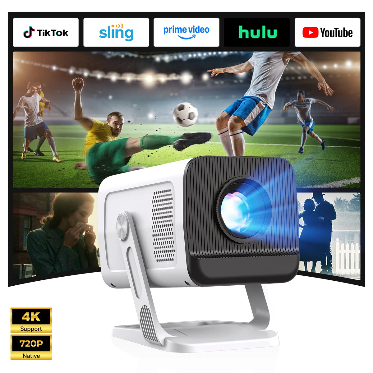 Portable Mini Projector: Enjoy Stunning Outdoor Movie Nights with the Android 14 Mini Projector