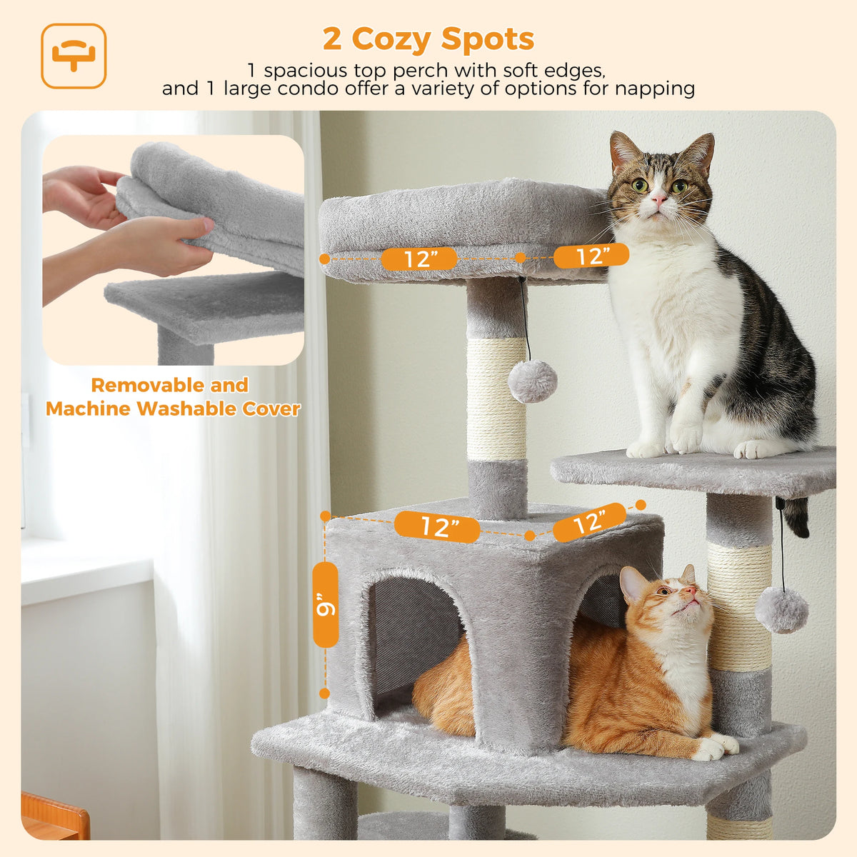 Transform Your Home with Our Large Cat Tree - 72.44 inches of Fun!