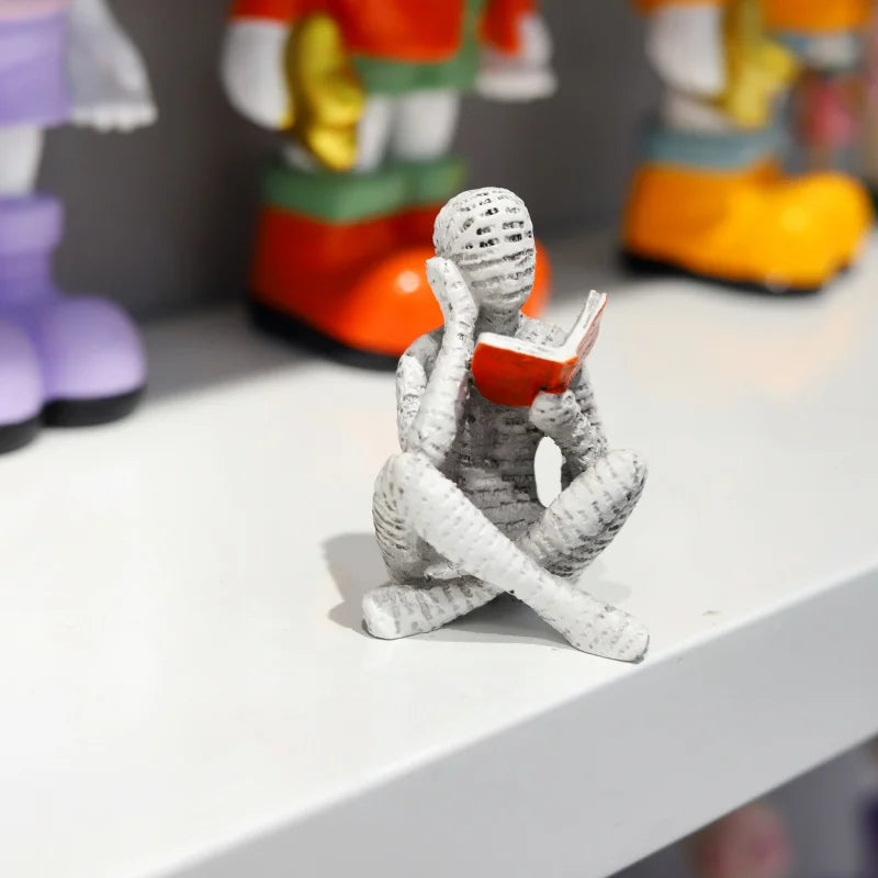 Reading Woman Thinker Statue – Elevate Your Home & Office Decor with Creative Paper Pulp Art