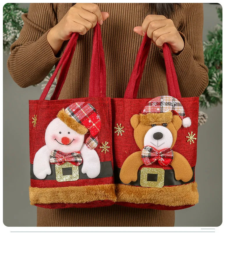 Christmas Linen Gift Bags