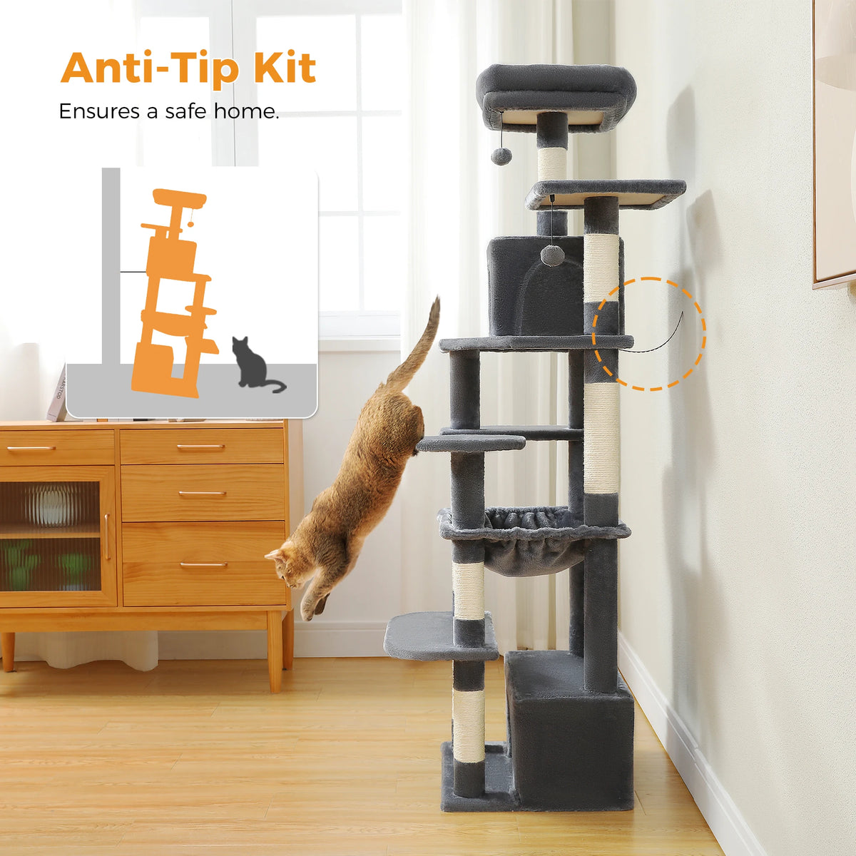 Transform Your Home with Our Large Cat Tree - 72.44 inches of Fun!