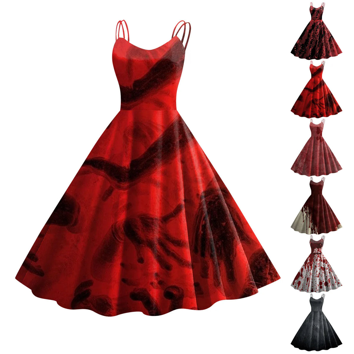 Spook-tacular Halloween Blood Dress for Women - Perfect for Masquerade and Carnival Fun!