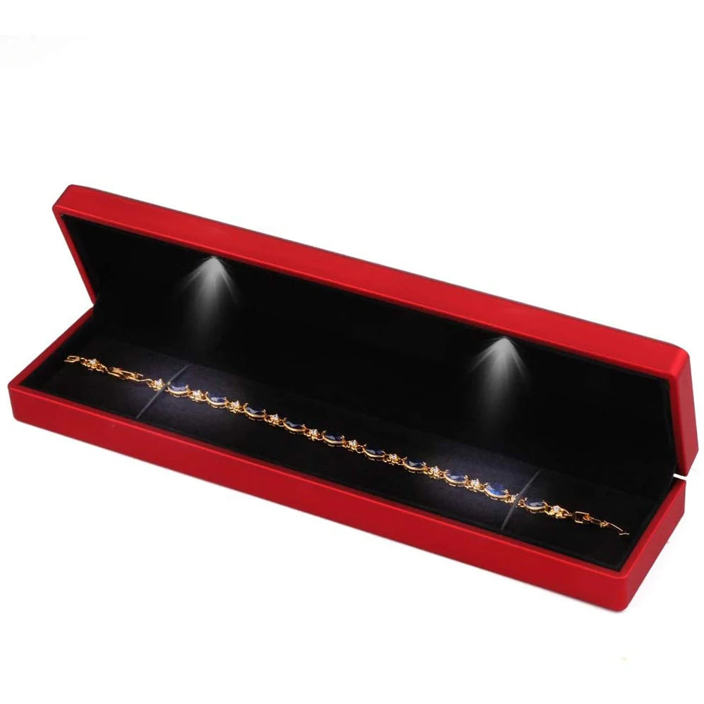 Illuminate Your Moments with the LED Light Necklace Gift Box – Velvet Jewelry Presentation Case