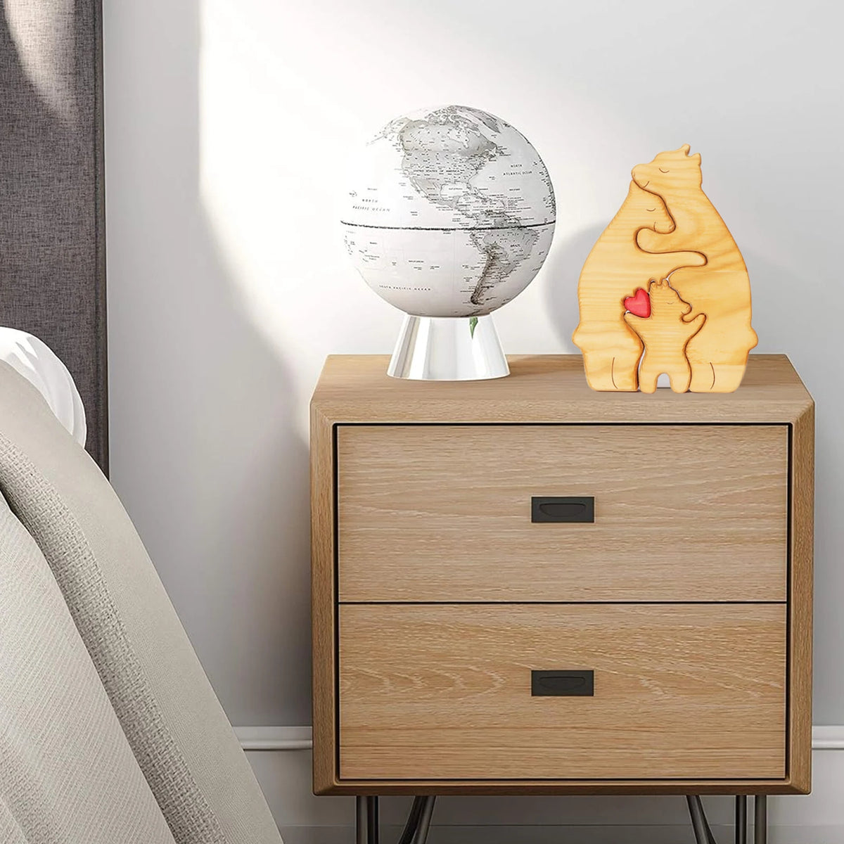 Engaging Personalized Wooden Bear Puzzle – A Heartfelt Family Keepsake