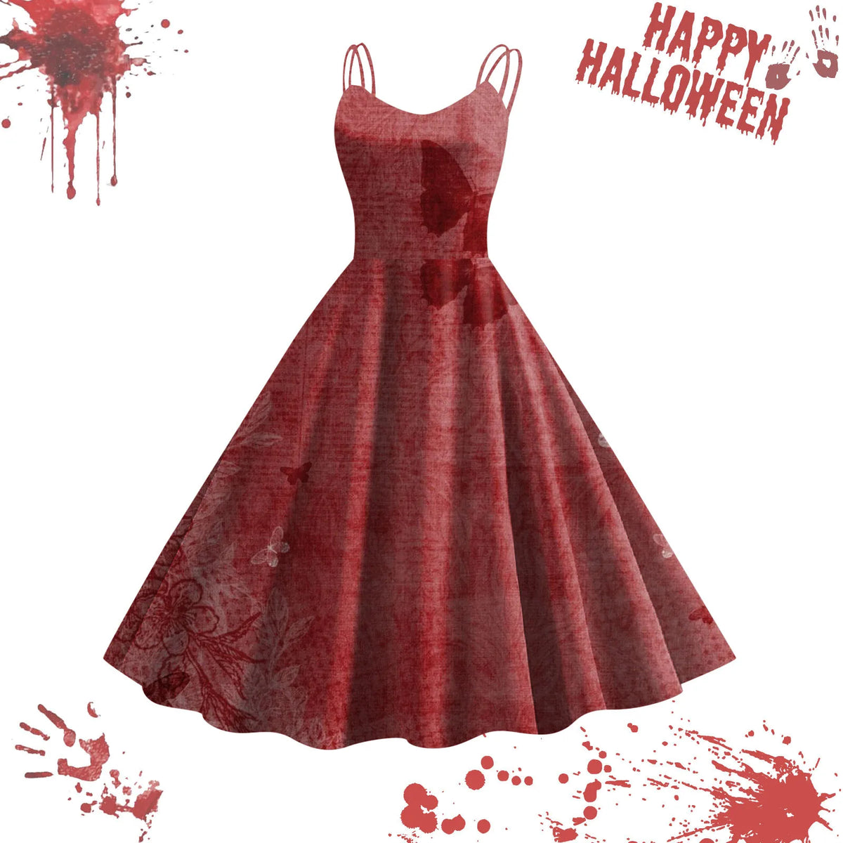 Spook-tacular Halloween Blood Dress for Women - Perfect for Masquerade and Carnival Fun!