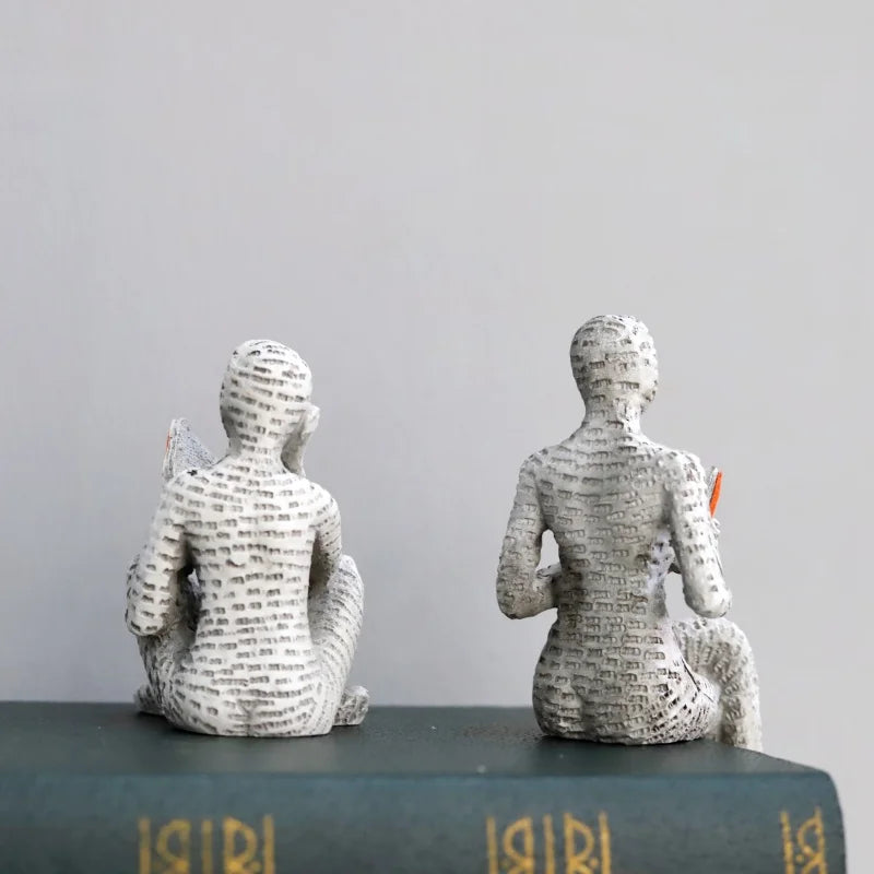 Reading Woman Thinker Statue – Elevate Your Home & Office Decor with Creative Paper Pulp Art