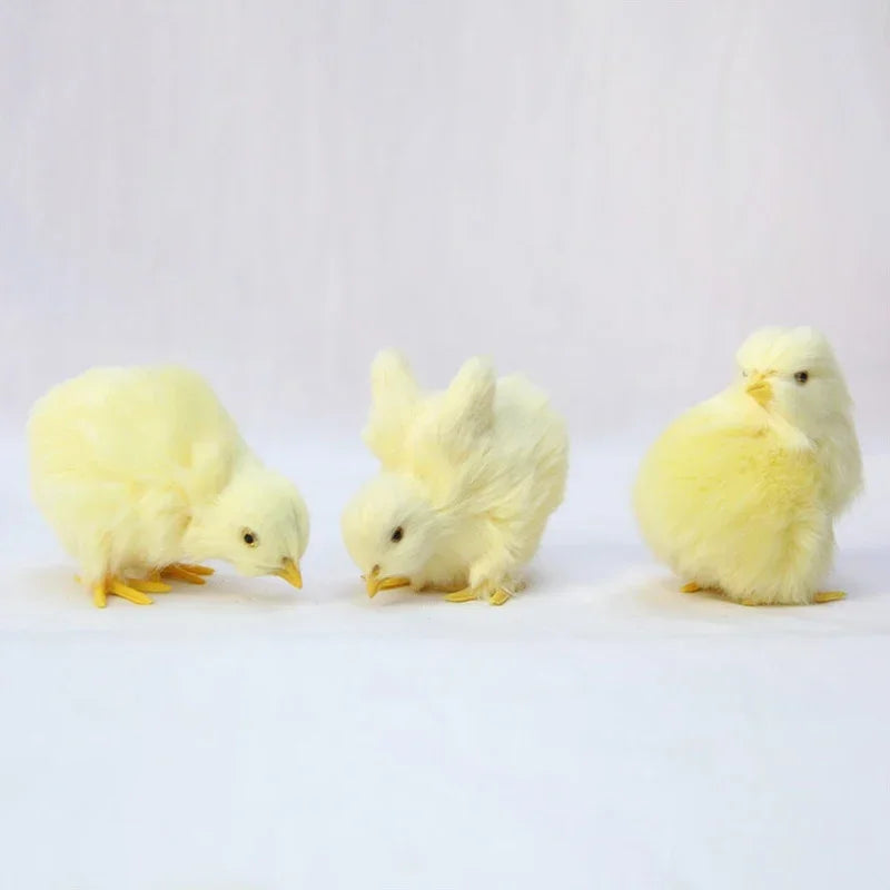 Charming Realistic Plush Baby Chick Decorations – 5-Piece Set for Your Spring Decor