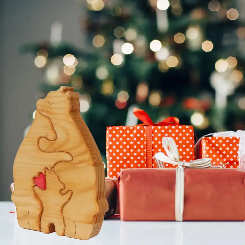 Engaging Personalized Wooden Bear Puzzle – A Heartfelt Family Keepsake