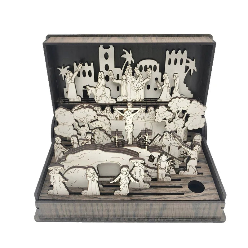 Easter Resurrection Wooden Book Set – A Heartfelt Tribute to the Holy Week