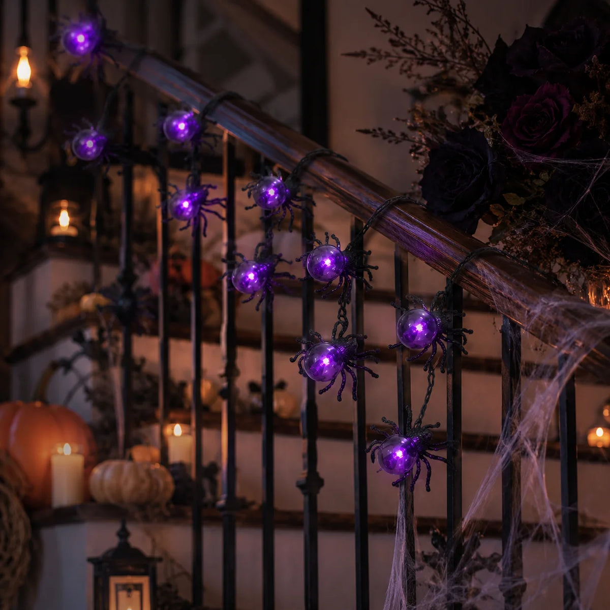 Spook Up Your Decor: Halloween Spider String Lights for Enchanting Ambiance
