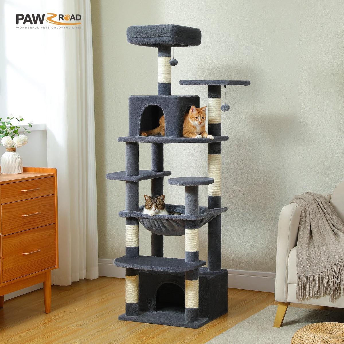 Transform Your Home with Our Large Cat Tree - 72.44 inches of Fun!