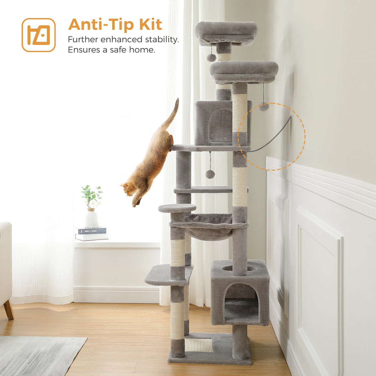 Transform Your Home with Our Large Cat Tree - 72.44 inches of Fun!