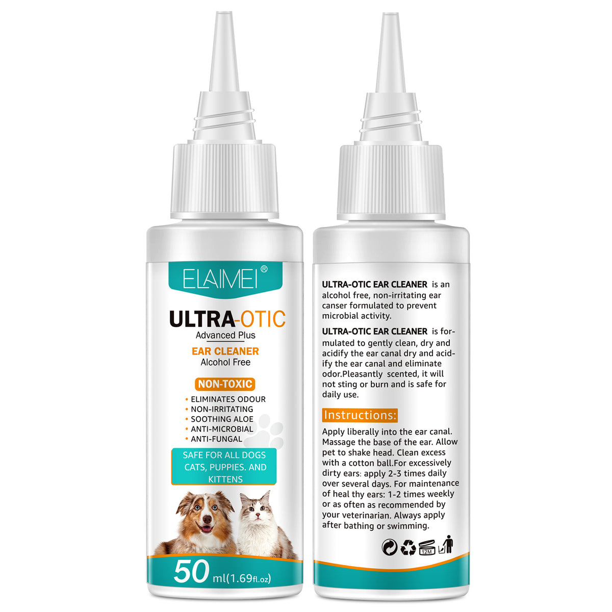 Gentle Pet Ear Cleaning Solution - 50ml for Healthy Happy Pets