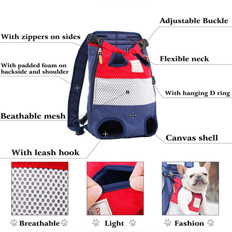 Mesh Pet Carrier Backpack with Striped and Solid Color Options