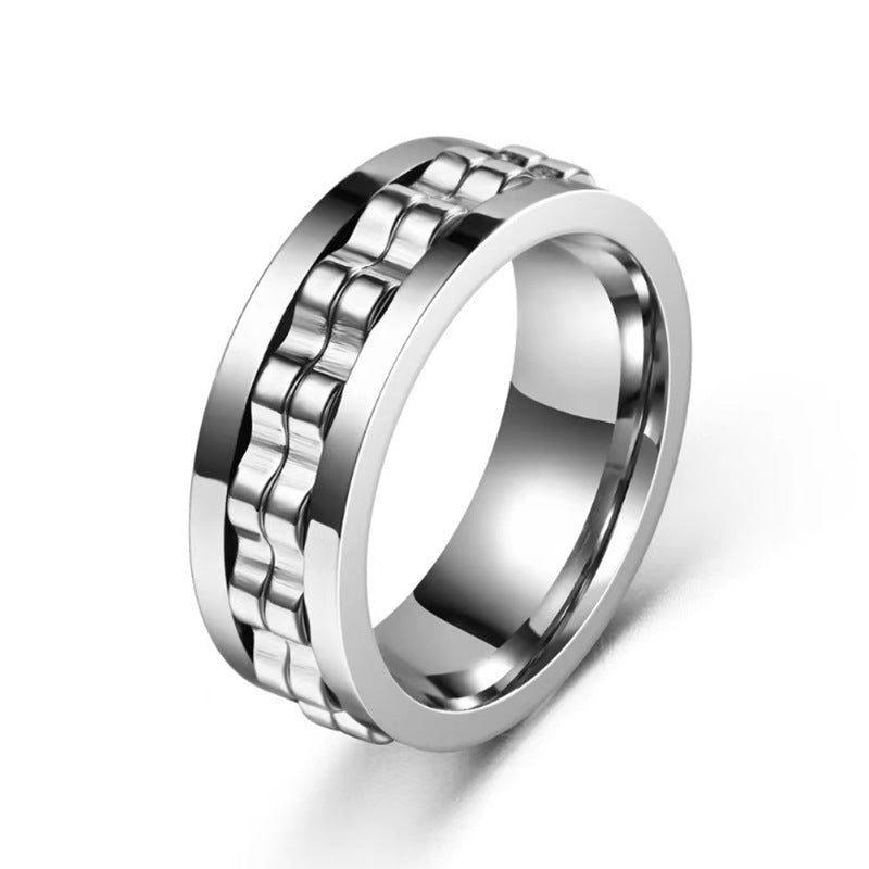Stainless Steel Spinner Fidget Ring for Men - Stylish & Functional
