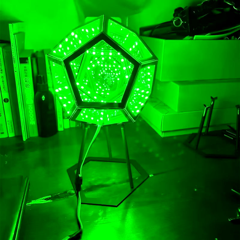 Geometric Accent Light with a Colorful Layered-Line Design