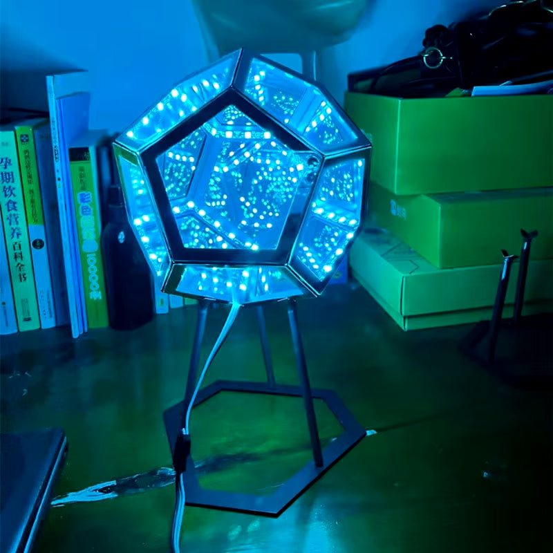 Geometric Accent Light with a Colorful Layered-Line Design