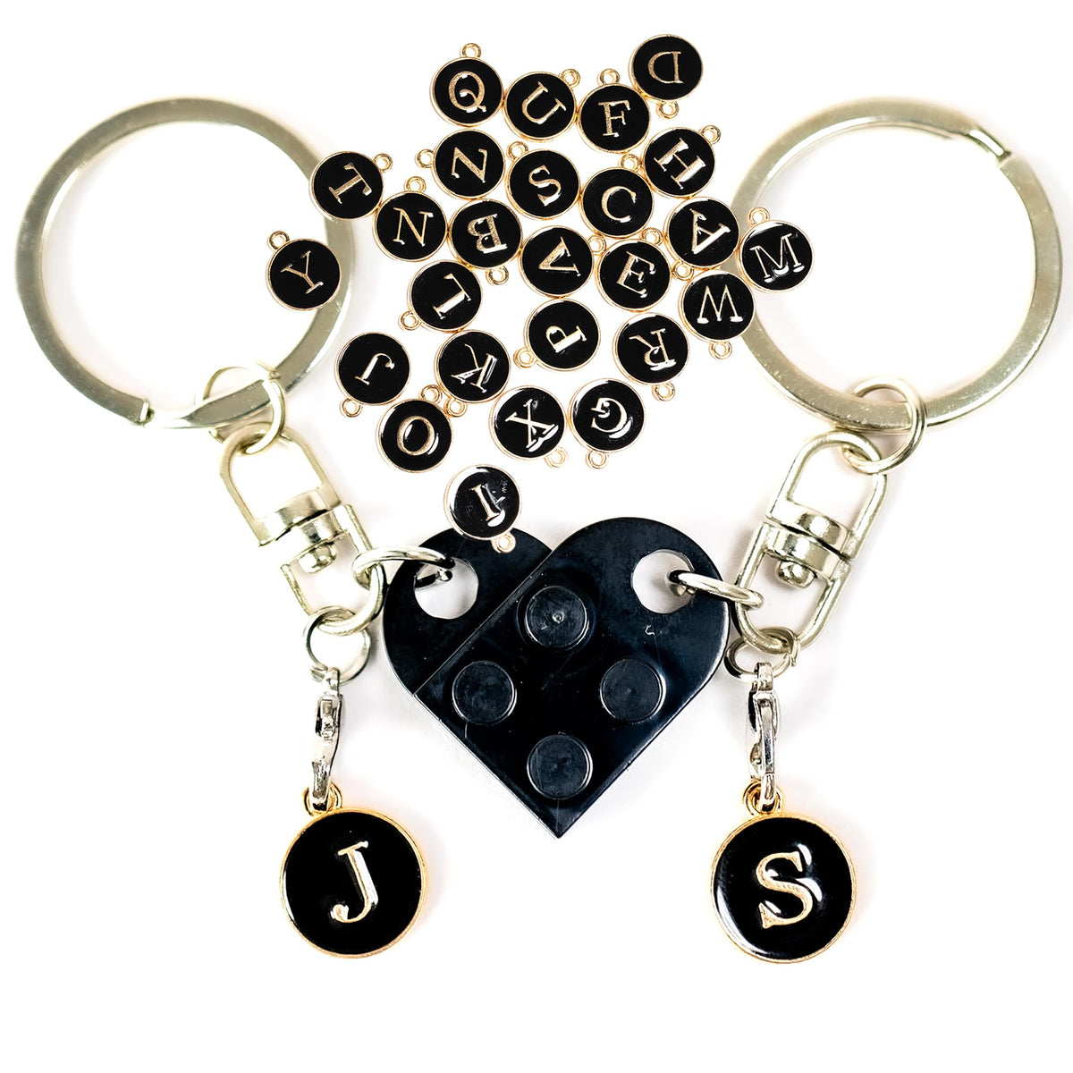 Heart Keychain Set with a Split-Heart Inspired Presentation