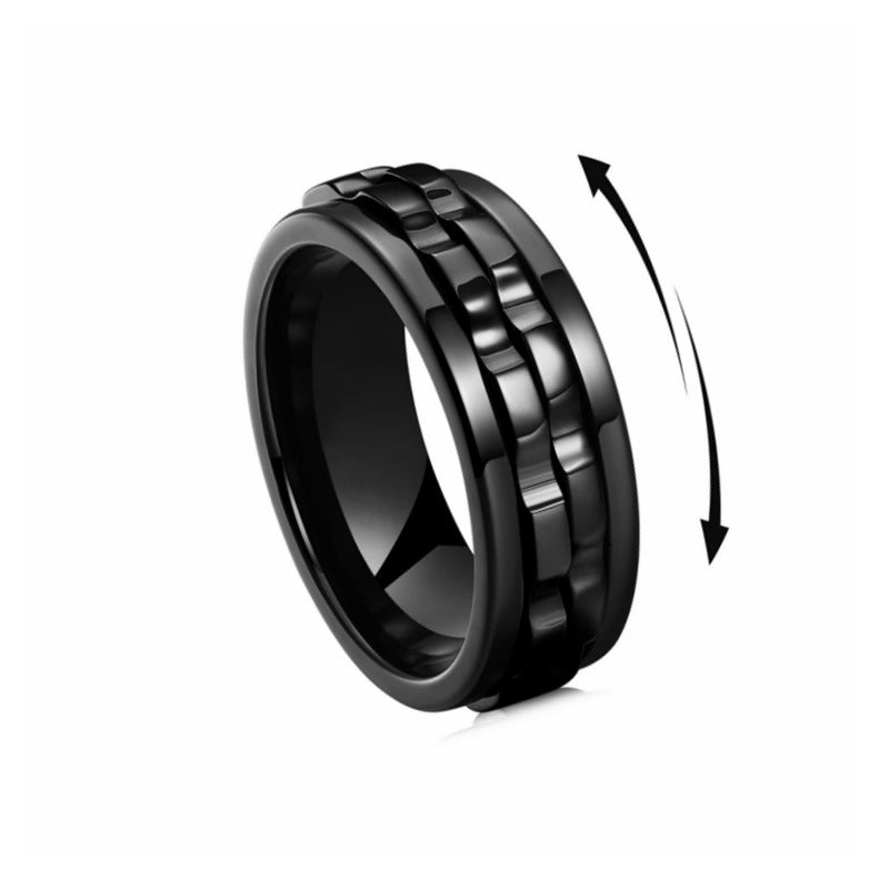 Stainless Steel Spinner Fidget Ring for Men - Stylish & Functional