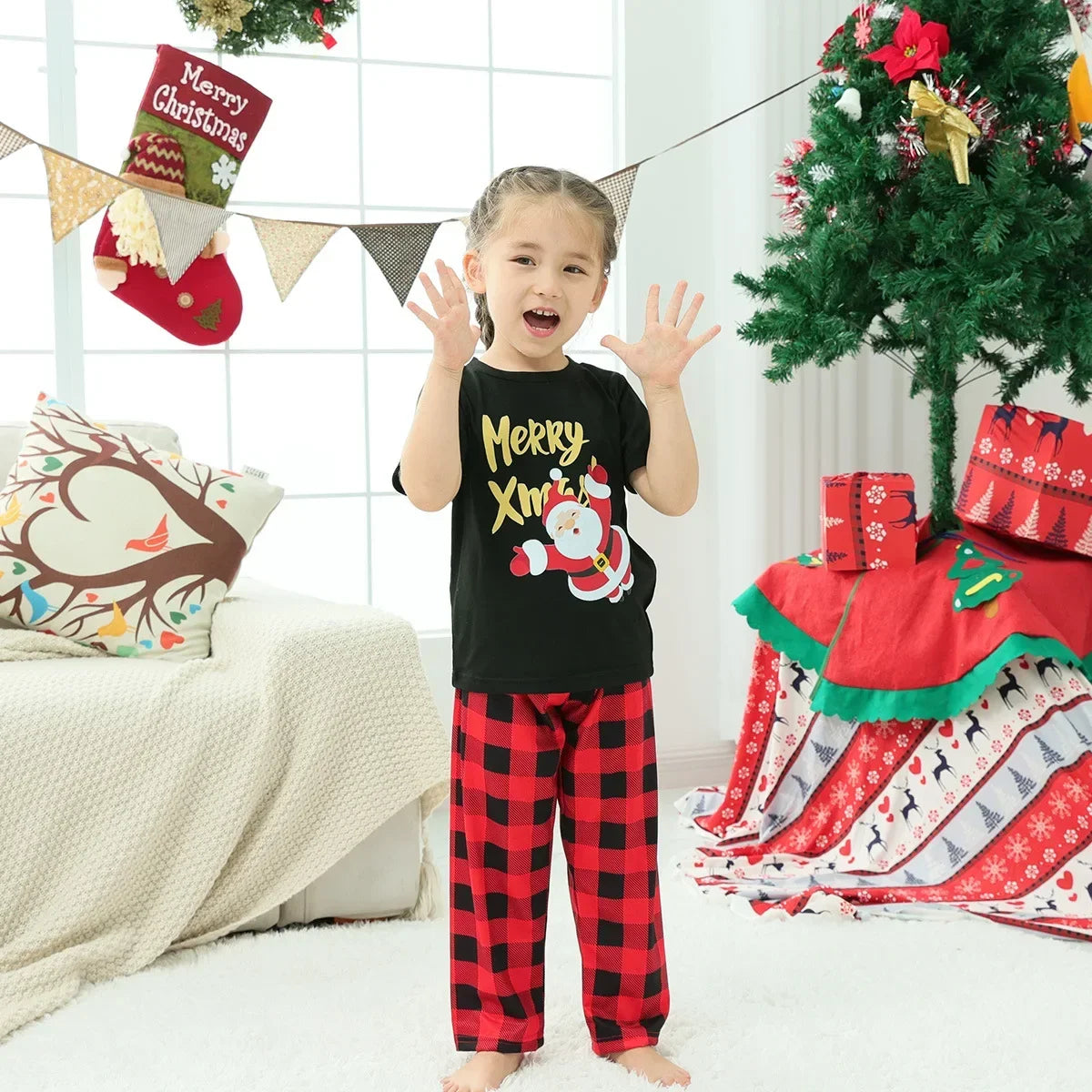 Merry Matching Family Christmas Pajamas – Short Sleeve