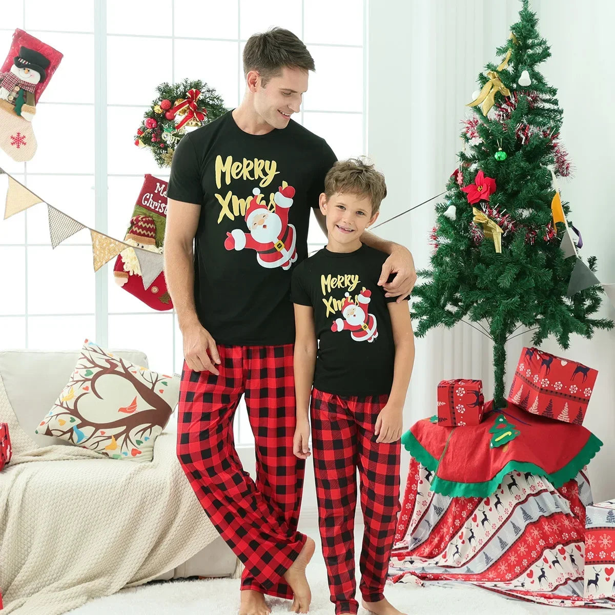 Merry Matching Family Christmas Pajamas – Short Sleeve